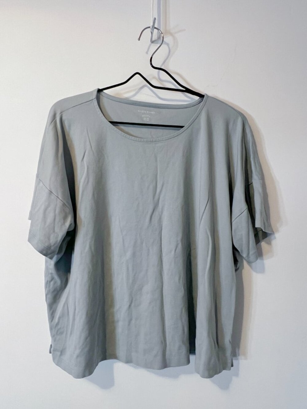 Organic Cotton Interlock Sleep Tee Light Blue Women's Medium Oversized Boxy Tee